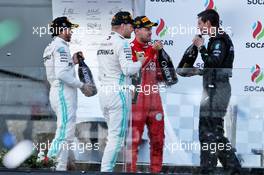 The podium (L to R): Lewis Hamilton (GBR) Mercedes AMG F1, second; Valtteri Bottas (FIN) Mercedes AMG F1, race winner; Sebastian Vettel (GER) Ferrari, third. 28.04.2019. Formula 1 World Championship, Rd 4, Azerbaijan Grand Prix, Baku Street Circuit, Azerbaijan, Race Day.
