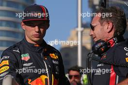Max Verstappen (NLD), Red Bull Racing and Christian Horner (GBR), Red Bull Racing Team Principal   27.04.2019. Formula 1 World Championship, Rd 4, Azerbaijan Grand Prix, Baku Street Circuit, Azerbaijan, Qualifying Day.
