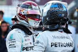 (L to R): Lewis Hamilton (GBR) Mercedes AMG F1 with team mate and pole sitter Valtteri Bottas (FIN) Mercedes AMG F1 in qualifying parc ferme. 27.04.2019. Formula 1 World Championship, Rd 4, Azerbaijan Grand Prix, Baku Street Circuit, Azerbaijan, Qualifying Day.