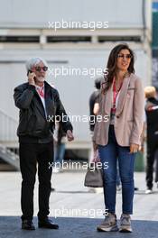 (L to R): Bernie Ecclestone (GBR) with his wife Fabiana Flosi (BRA). 27.04.2019. Formula 1 World Championship, Rd 4, Azerbaijan Grand Prix, Baku Street Circuit, Azerbaijan, Qualifying Day.