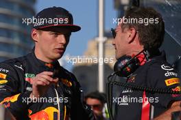 Max Verstappen (NLD), Red Bull Racing and Christian Horner (GBR), Red Bull Racing Team Principal   27.04.2019. Formula 1 World Championship, Rd 4, Azerbaijan Grand Prix, Baku Street Circuit, Azerbaijan, Qualifying Day.