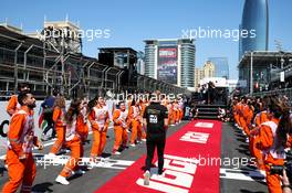 Kevin Magnussen (DEN) Haas F1 Team on the drivers parade. 28.04.2019. Formula 1 World Championship, Rd 4, Azerbaijan Grand Prix, Baku Street Circuit, Azerbaijan, Race Day.