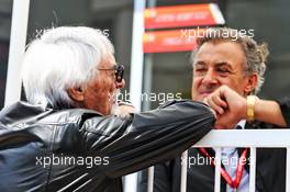 (L to R): Bernie Ecclestone (GBR) with Jean Alesi (FRA). 28.04.2019. Formula 1 World Championship, Rd 4, Azerbaijan Grand Prix, Baku Street Circuit, Azerbaijan, Race Day.