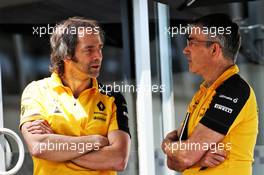 (L to R): Ciaron Pilbeam (GBR) Renault F1 Team Chief Race Engineer with Nick Chester (GBR) Renault F1 Team Chassis Technical Director. 25.04.2019. Formula 1 World Championship, Rd 4, Azerbaijan Grand Prix, Baku Street Circuit, Azerbaijan, Preparation Day.