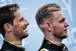 (L to R): Romain Grosjean (FRA) Haas F1 Team with team mate Kevin Magnussen (DEN) Haas F1 Team. 18.02.2019. Formula One Testing, Day One, Barcelona, Spain. Monday.