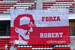 A banner for Robert Kubica (POL) Williams Racing. 18.02.2019. Formula One Testing, Day One, Barcelona, Spain. Monday.