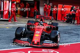 Sebastian Vettel (GER) Ferrari SF90 leaves the pits. 18.02.2019. Formula One Testing, Day One, Barcelona, Spain. Monday.