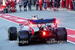 Max Verstappen (NLD) Red Bull Racing RB14 leaves the pits. 18.02.2019. Formula One Testing, Day One, Barcelona, Spain. Monday.