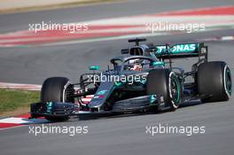 Lewis Hamilton (GBR) Mercedes AMG F1 W10. 18.02.2019. Formula One Testing, Day One, Barcelona, Spain. Monday.