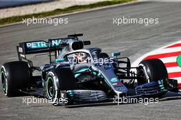Lewis Hamilton (GBR) Mercedes AMG F1 W10. 18.02.2019. Formula One Testing, Day One, Barcelona, Spain. Monday.