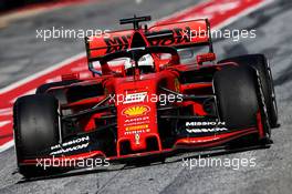 Sebastian Vettel (GER) Ferrari SF90. 18.02.2019. Formula One Testing, Day One, Barcelona, Spain. Monday.