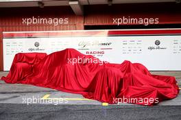 The new Alfa Romeo Racing car under wraps. 18.02.2019. Formula One Testing, Day One, Barcelona, Spain. Monday.