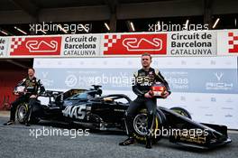 (L to R): Romain Grosjean (FRA) Haas F1 Team and Kevin Magnussen (DEN) Haas F1 Team with the Haas VF-19. 18.02.2019. Formula One Testing, Day One, Barcelona, Spain. Monday.