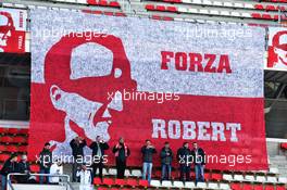 Robert Kubica (POL) Williams Racing - fans and banners in the grandstand. 21.02.2019. Formula One Testing, Day Four, Barcelona, Spain. Thursday.