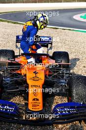 Lando Norris (GBR) McLaren MCL34 in the gravel trap. 21.02.2019. Formula One Testing, Day Four, Barcelona, Spain. Thursday.