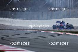 Alexander Albon (THA) Scuderia Toro Rosso STR14 in the gravel trap. 19.02.2019. Formula One Testing, Day Two, Barcelona, Spain. Tuesday.