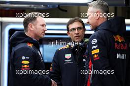 Christian Horner (GBR) Red Bull Racing Team Principal with Paul Monaghan (GBR) Red Bull Racing Chief Engineer (Right). 19.02.2019. Formula One Testing, Day Two, Barcelona, Spain. Tuesday.