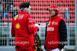 (L to R): Mattia Binotto (ITA) Ferrari Team Principal with John Elkann (ITA) FIAT Chrysler Automobiles Chairman. 01.03.2019. Formula One Testing, Day Four, Barcelona, Spain. Friday.