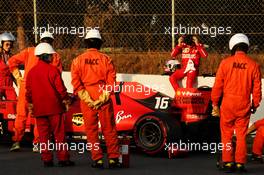 Charles Leclerc (MON) Ferrari SF90 stops on the circuit. 28.02.2019. Formula One Testing, Day Three, Barcelona, Spain. Thursday.