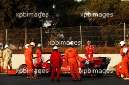 Charles Leclerc (MON) Ferrari SF90 stops on the circuit. 28.02.2019. Formula One Testing, Day Three, Barcelona, Spain. Thursday.