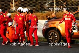 Charles Leclerc (MON) Ferrari SF90 stops on the circuit. 28.02.2019. Formula One Testing, Day Three, Barcelona, Spain. Thursday.