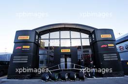 Pirelli motorhome in the paddock. 26.02.2019. Formula One Testing, Day One, Barcelona, Spain. Tuesday.