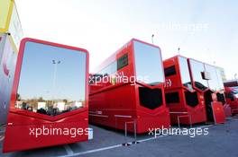 Ferrari trucks in the paddock. 26.02.2019. Formula One Testing, Day One, Barcelona, Spain. Tuesday.