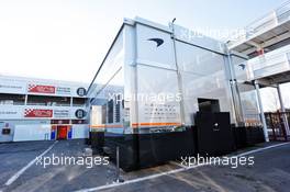 McLaren truck in the paddock. 26.02.2019. Formula One Testing, Day One, Barcelona, Spain. Tuesday.
