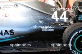 Lewis Hamilton (GBR) Mercedes AMG F1 W10 floor detail. 26.02.2019. Formula One Testing, Day One, Barcelona, Spain. Tuesday.