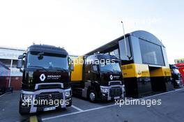Renault Sport F1 Team trucks in the paddock. 26.02.2019. Formula One Testing, Day One, Barcelona, Spain. Tuesday.