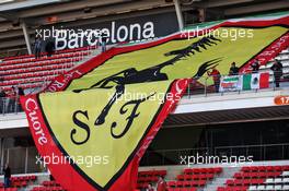 Ferrari fans and banners in the grandstand. 27.02.2019. Formula One Testing, Day Two, Barcelona, Spain. Wednesday.