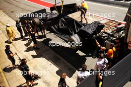 The Mercedes AMG F1 W10 of Nikita Mazepin (RUS) Mercedes AMG F1 Test Driver is recovered back to the pits on the back of a truck. 15.05.2019. Formula One In Season Testing, Day Two, Barcelona, Spain. Wednesday.