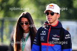 Pierre Gasly (FRA) Scuderia Toro Rosso with his girlfriend Caterina Masetti Zannini. 30.08.2019. Formula 1 World Championship, Rd 13, Belgian Grand Prix, Spa Francorchamps, Belgium, Practice Day.