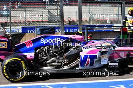 Lance Stroll (CDN) Racing Point F1 Team RP19 with a missing engine cover. 30.08.2019. Formula 1 World Championship, Rd 13, Belgian Grand Prix, Spa Francorchamps, Belgium, Practice Day.
