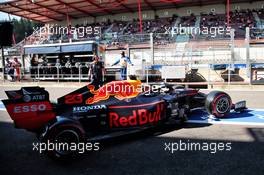 Alexander Albon (THA) Red Bull Racing RB15 leaves the pits. 30.08.2019. Formula 1 World Championship, Rd 13, Belgian Grand Prix, Spa Francorchamps, Belgium, Practice Day.