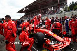 Charles Leclerc (MON) Ferrari SF90 on the grid. 01.09.2019. Formula 1 World Championship, Rd 13, Belgian Grand Prix, Spa Francorchamps, Belgium, Race Day.