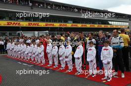 The national anthem with the F1 drivers. 01.09.2019. Formula 1 World Championship, Rd 13, Belgian Grand Prix, Spa Francorchamps, Belgium, Race Day.