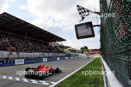 Race winner Charles Leclerc (MON) Ferrari SF90 takes the chequered flag at the end of the race. 01.09.2019. Formula 1 World Championship, Rd 13, Belgian Grand Prix, Spa Francorchamps, Belgium, Race Day.