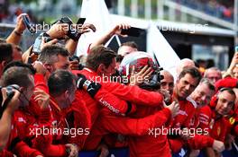 Race winner Charles Leclerc (MON) Ferrari celebrates in parc ferme with the team. 01.09.2019. Formula 1 World Championship, Rd 13, Belgian Grand Prix, Spa Francorchamps, Belgium, Race Day.