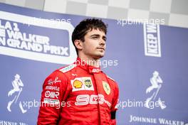 Race winner Charles Leclerc (MON) Ferrari celebrates on the podium. 01.09.2019. Formula 1 World Championship, Rd 13, Belgian Grand Prix, Spa Francorchamps, Belgium, Race Day.