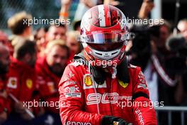 Race winner Charles Leclerc (MON) Ferrari celebrates in parc ferme. 01.09.2019. Formula 1 World Championship, Rd 13, Belgian Grand Prix, Spa Francorchamps, Belgium, Race Day.