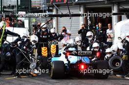George Russell (GBR) Williams Racing FW42 makes a pit stop. 01.09.2019. Formula 1 World Championship, Rd 13, Belgian Grand Prix, Spa Francorchamps, Belgium, Race Day.