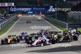 Sergio Perez (MEX) Racing Point F1 Team RP19 at the start of the race. 01.09.2019. Formula 1 World Championship, Rd 13, Belgian Grand Prix, Spa Francorchamps, Belgium, Race Day.