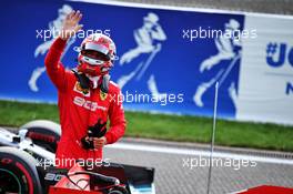 Charles Leclerc (MON) Ferrari celebrates his pole position in qualifying parc ferme. 31.08.2019. Formula 1 World Championship, Rd 13, Belgian Grand Prix, Spa Francorchamps, Belgium, Qualifying Day.