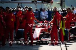Ferrari SF90 of Sebastian Vettel (GER) in the pits. 31.08.2019. Formula 1 World Championship, Rd 13, Belgian Grand Prix, Spa Francorchamps, Belgium, Qualifying Day.