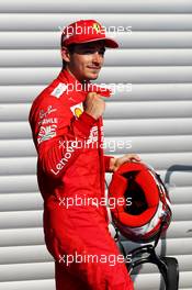 Charles Leclerc (MON) Ferrari celebrates his pole position in qualifying parc ferme. 31.08.2019. Formula 1 World Championship, Rd 13, Belgian Grand Prix, Spa Francorchamps, Belgium, Qualifying Day.