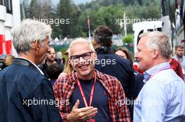 (L to R): Damon Hill (GBR) Sky Sports Presenter; Jacques Villeneuve (CDN); Johnny Herbert (GBR) Sky Sports F1 Presenter. 01.09.2019. Formula 1 World Championship, Rd 13, Belgian Grand Prix, Spa Francorchamps, Belgium, Race Day.