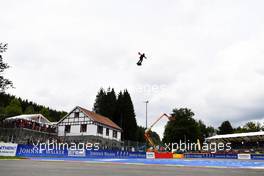 Franky Zapata (FRA) demonstrates the Zapata Flyboard. 01.09.2019. Formula 1 World Championship, Rd 13, Belgian Grand Prix, Spa Francorchamps, Belgium, Race Day.