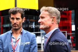 Mark Webber (AUS) Channel 4 Presenter and David Coulthard (GBR) Red Bull Racing and Scuderia Toro Advisor / Channel 4 F1 Commentator. 01.09.2019. Formula 1 World Championship, Rd 13, Belgian Grand Prix, Spa Francorchamps, Belgium, Race Day.