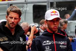 (L to R): Romain Grosjean (FRA) Haas F1 Team and Pierre Gasly (FRA) Scuderia Toro Rosso on the drivers parade. 01.09.2019. Formula 1 World Championship, Rd 13, Belgian Grand Prix, Spa Francorchamps, Belgium, Race Day.